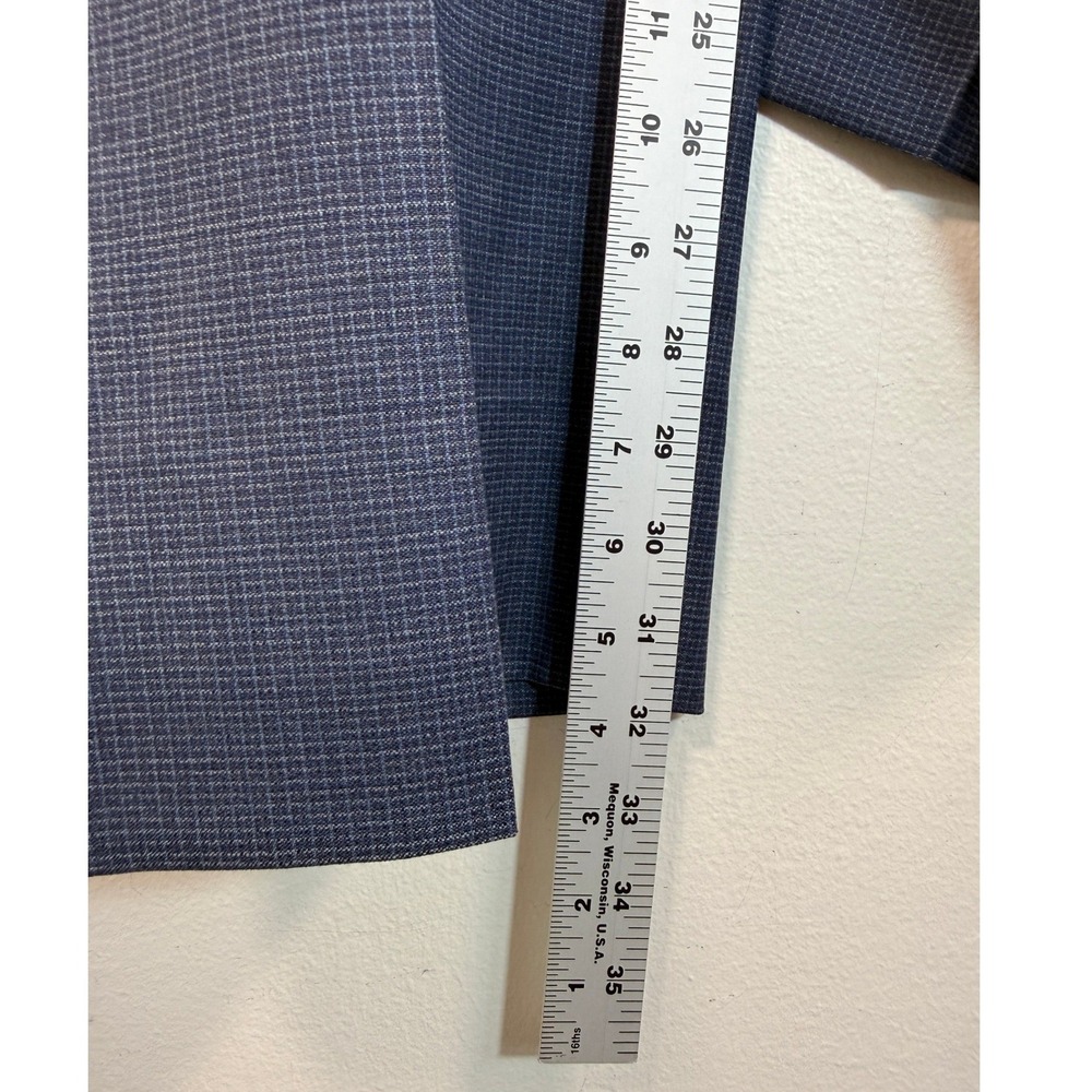 Brooks Brothers Mens 40x32 Regent Fit Blue Micro Check Lambswool Dress Pants - Picture 6 of 7